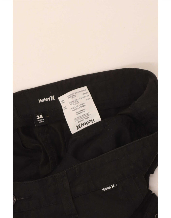 Hurley Herre Cargo Shorts W34 Stor sort bomuld