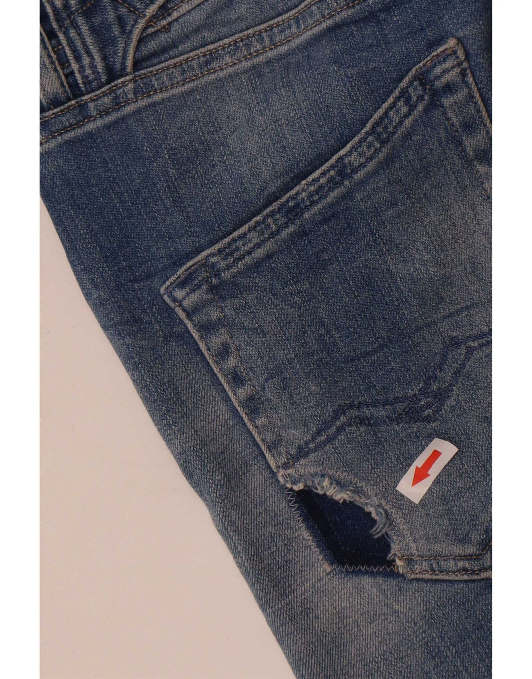 Replay Dame Distressed Skinny Jeans W29 L30 Blå