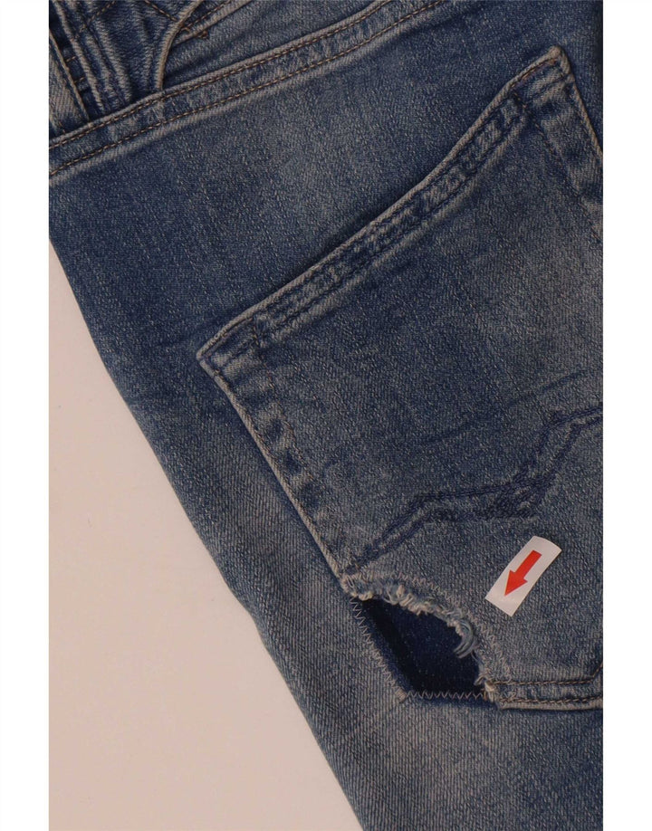 Replay Dame Distressed Skinny Jeans W29 L30 Blå