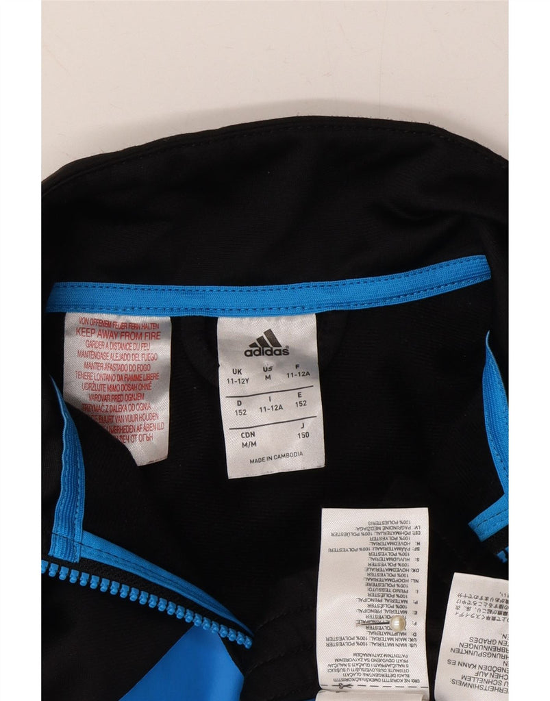 ADIDAS Boys Graphic Tracksuit Top Jacket 11-12 Years Black Polyester Vintage Adidas and Second-Hand Adidas from Messina Hembry 