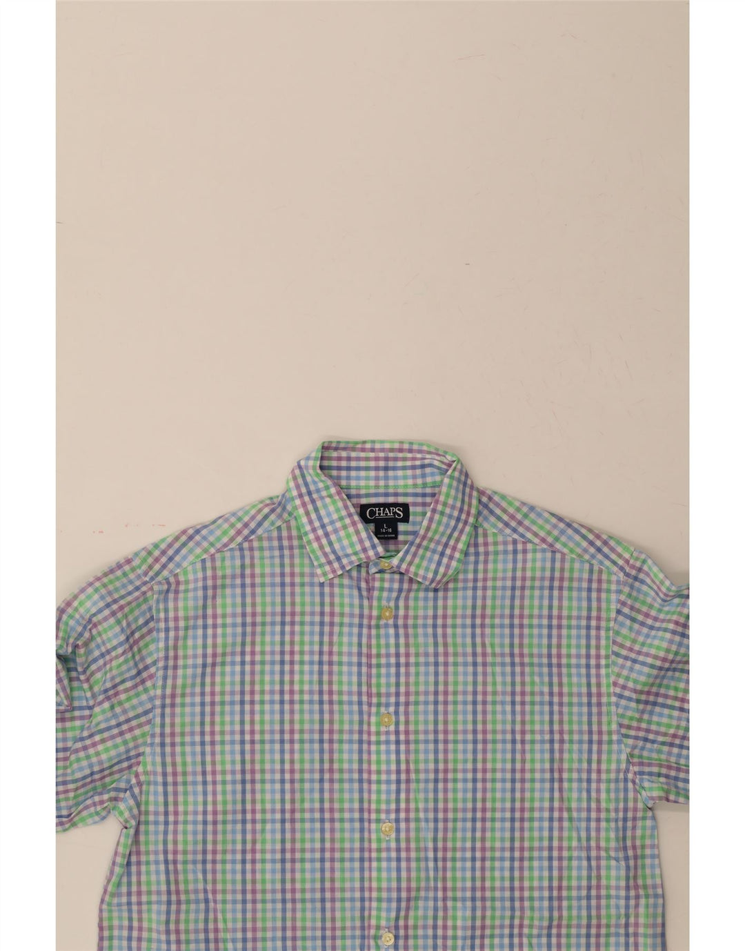 CHAPS Boys Shirt 14-15 Years Large  Multicoloured Check Cotton Vintage Chaps and Second-Hand Chaps from Messina Hembry 