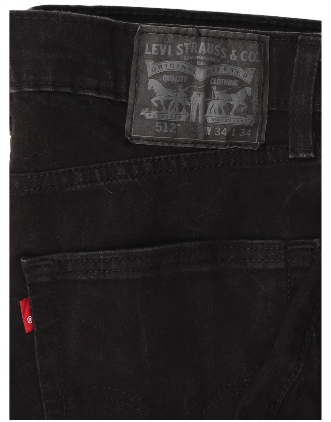 LEVI'S Herre 512 Slim Tapered Jeans W34 L32 Sort Bomuld