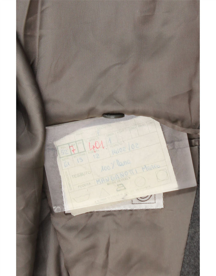 Vintage herre dobbeltradet blazerjakke IT 52 XL grå uld