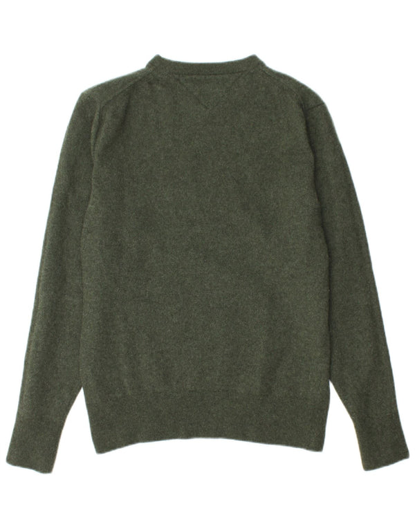 TOMMY HILFIGER drenge sweater med rund hals 13-14 år XL Grøn uld