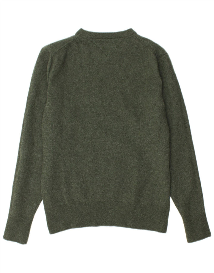 TOMMY HILFIGER drenge sweater med rund hals 13-14 år XL Grøn uld