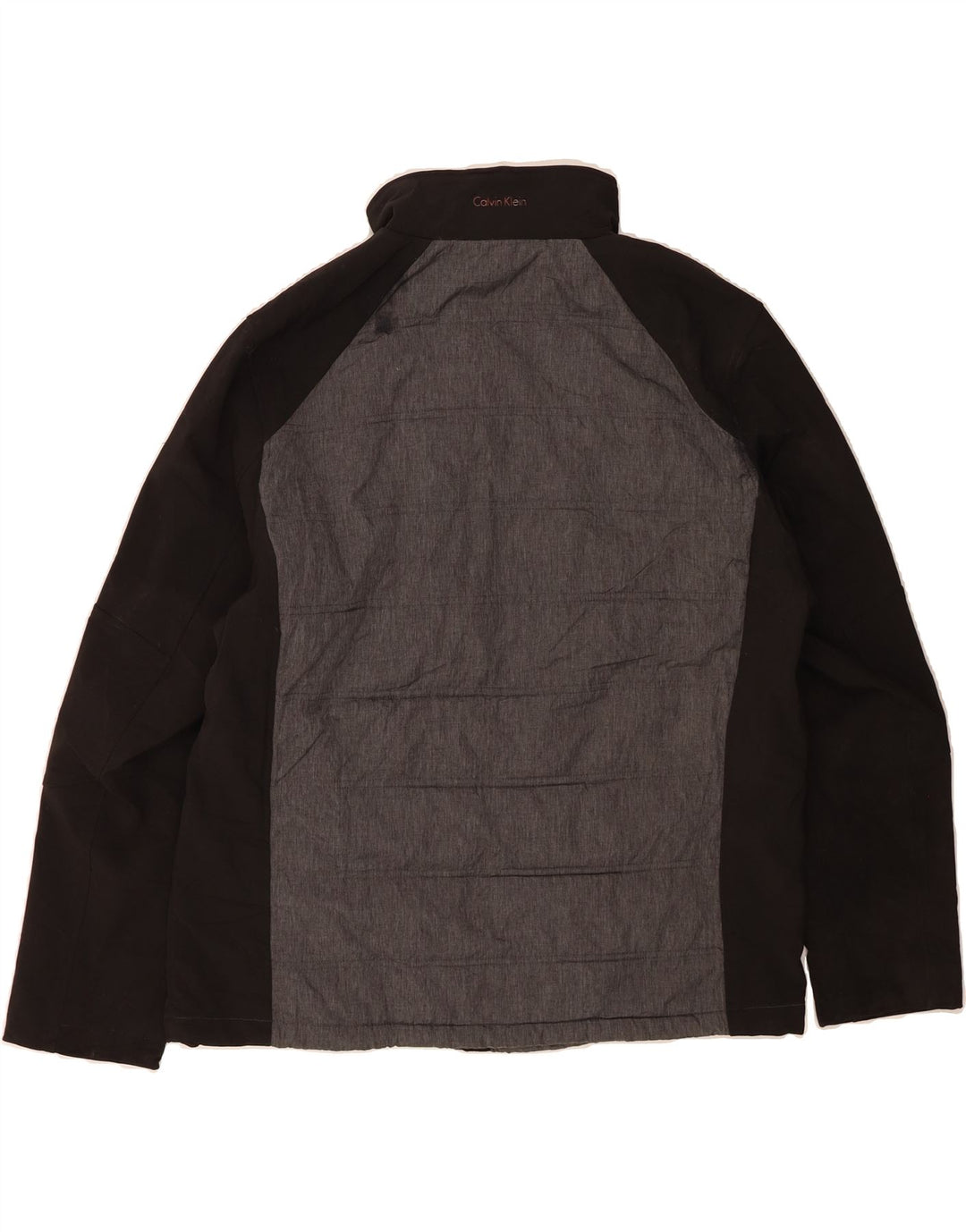 CALVIN KLEIN Mens Windbreaker Jacket UK 40 Large Grey Colourblock Nylon Vintage Calvin Klein and Second-Hand Calvin Klein from Messina Hembry 