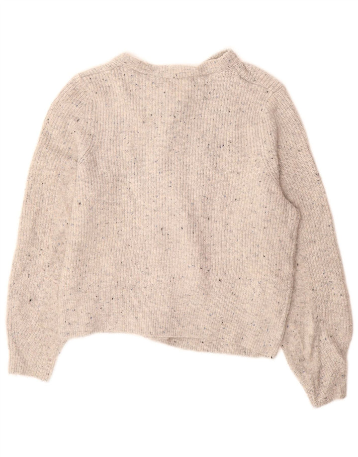 Marks & Spencer Dame Cardigan Sweater UK 14 Large Grey Flecked Acryl