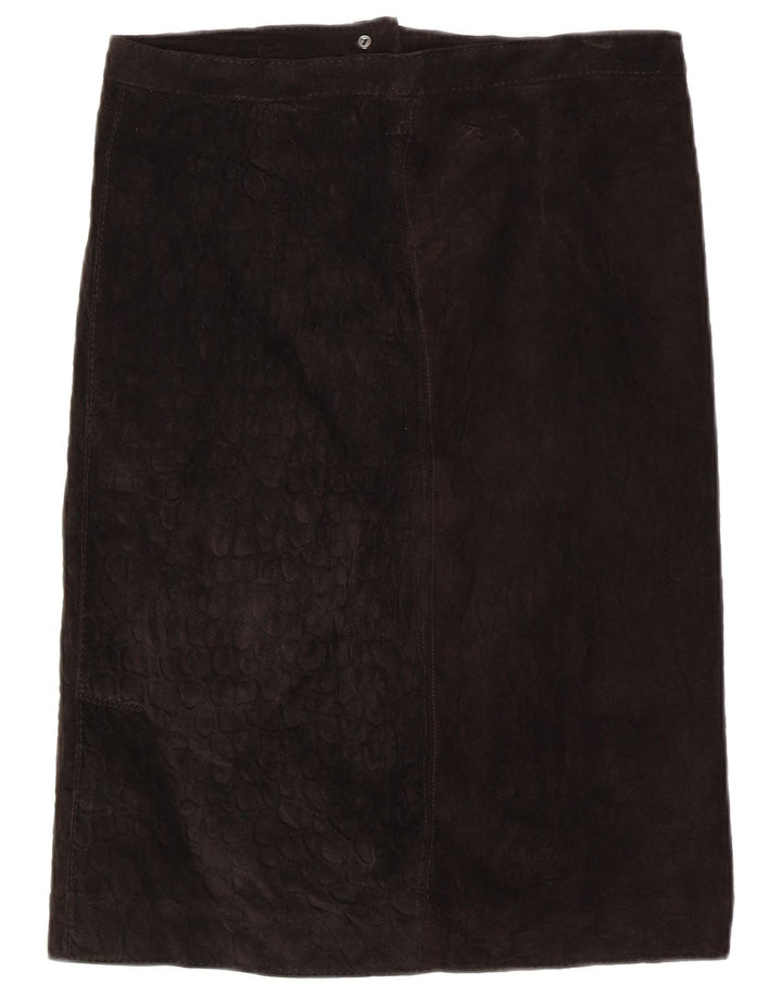 Vintage lige nederdel i ruskind til kvinder W32 Large Black