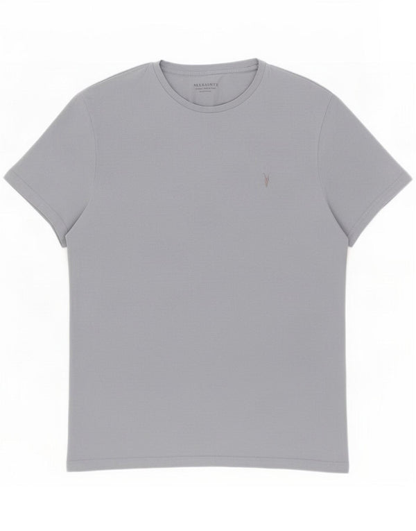All Saints Mens Regular Fit T-Shirt Top Medium Blue Cotton