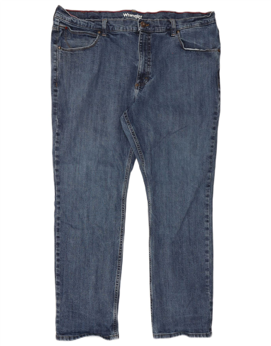 Wrangler Herre Regular Fit Straight Jeans W42 L30 Blå Bomuld
