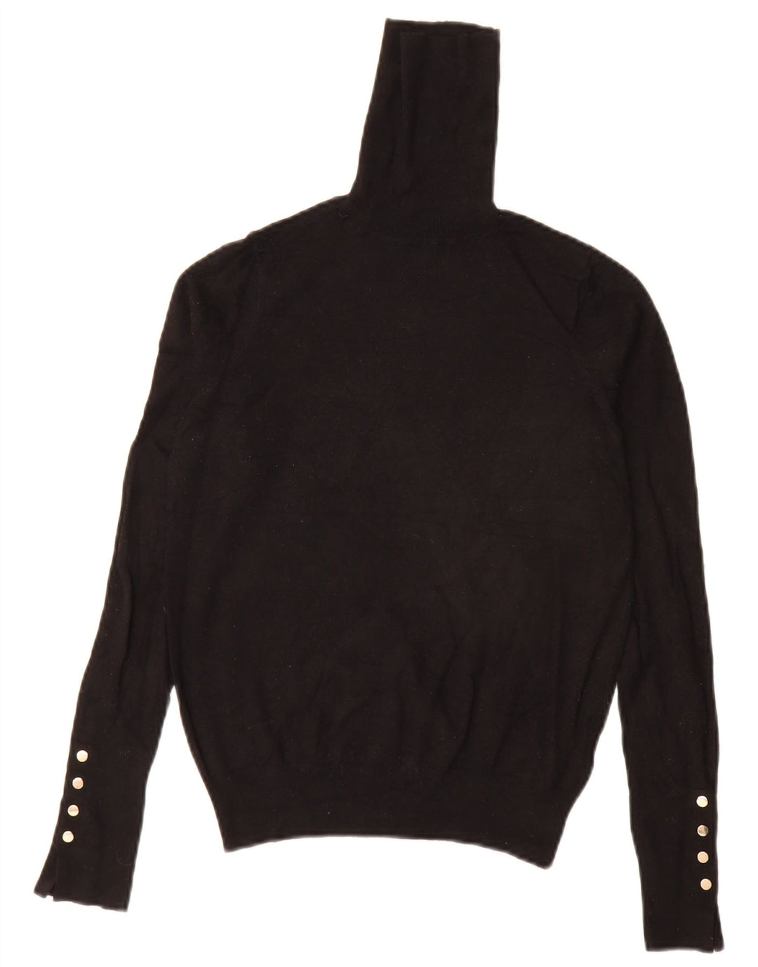 Zara Dame Rullehals Sweater UK 10 Lille Sort