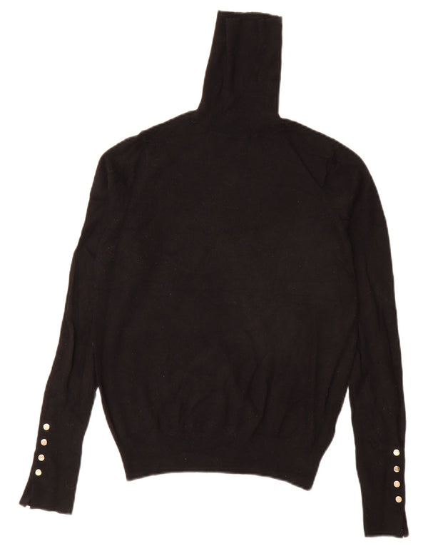 Zara Dame Rullehals Sweater UK 10 Lille Sort