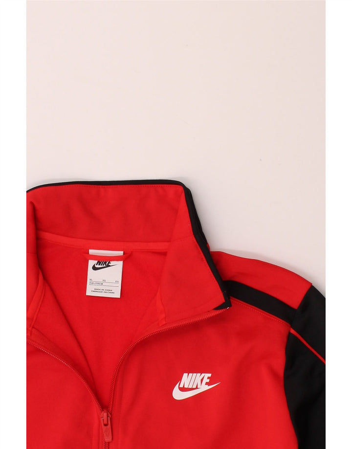 NIKE Boys Tracksuit Top Jacket 13-14 Years XL Red Colourblock Polyester Vintage Nike and Second-Hand Nike from Messina Hembry 
