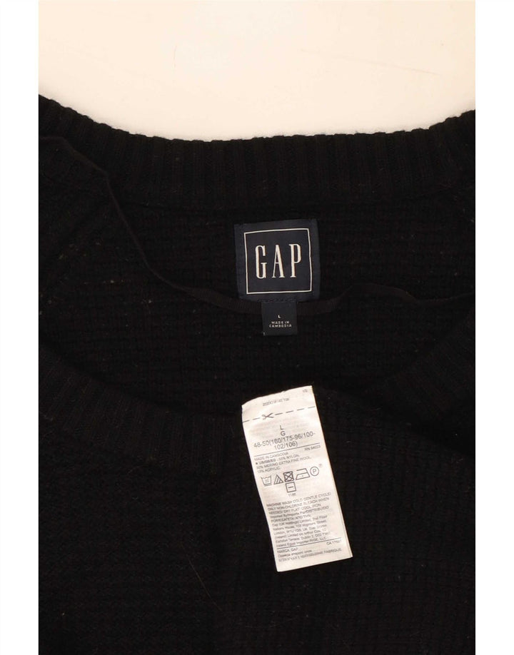 Gap Herre Boat Neck Jumper Sweater Stor Sort Nylon