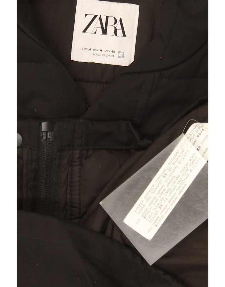 Zara Herre Polstret Gilet UK 38 Medium Sort Polyester