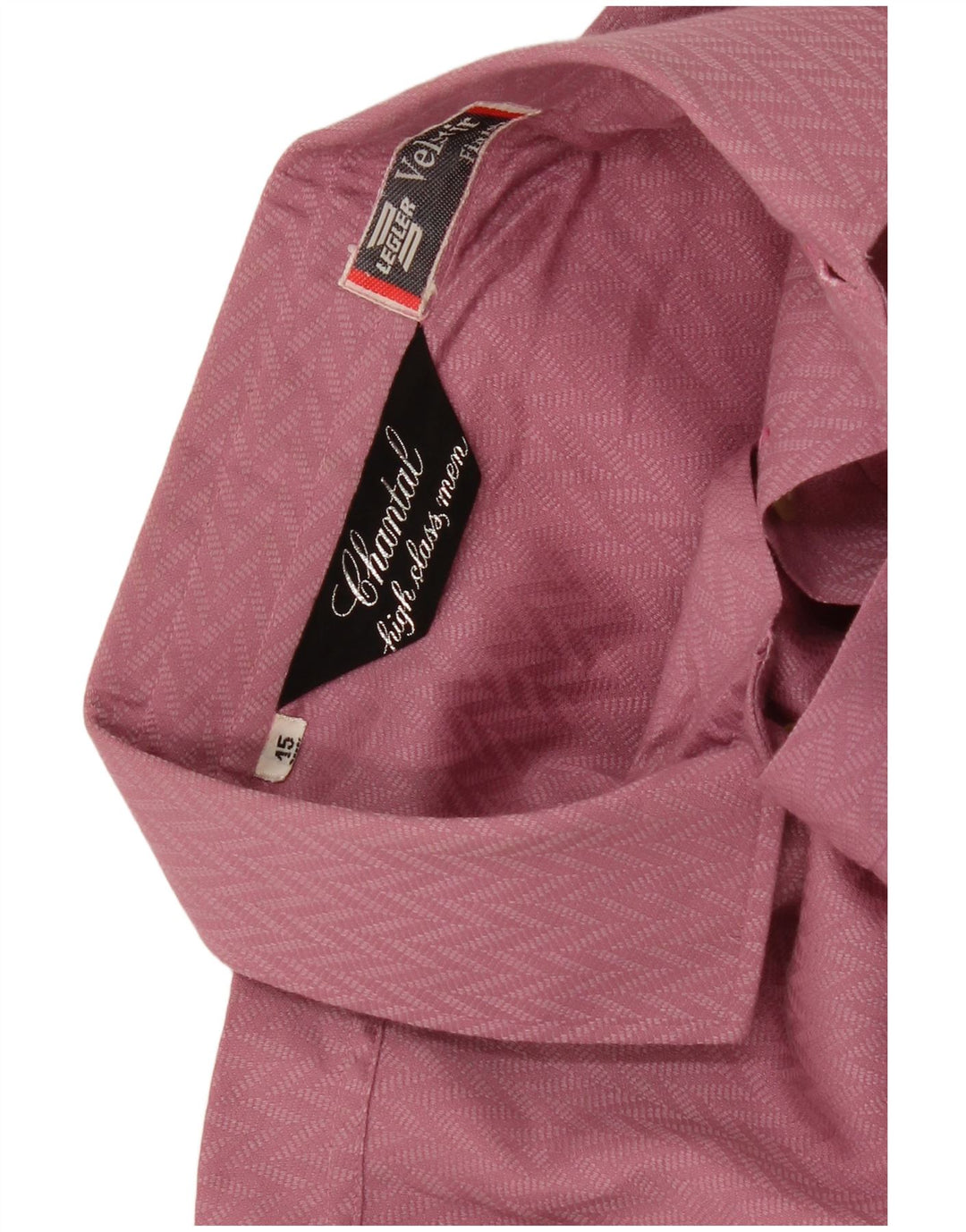 Vintage Herre Slim Shirt Størrelse 38 15 Medium Pink Geometrisk