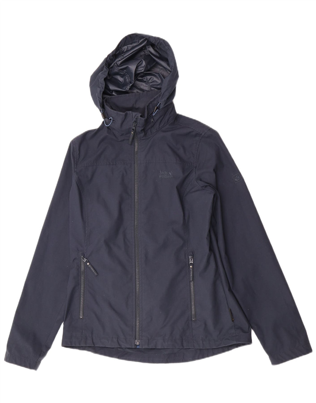 Jack Wolfskin Dame Hætte vindjakke jakke UK 12 Medium Navy Blue