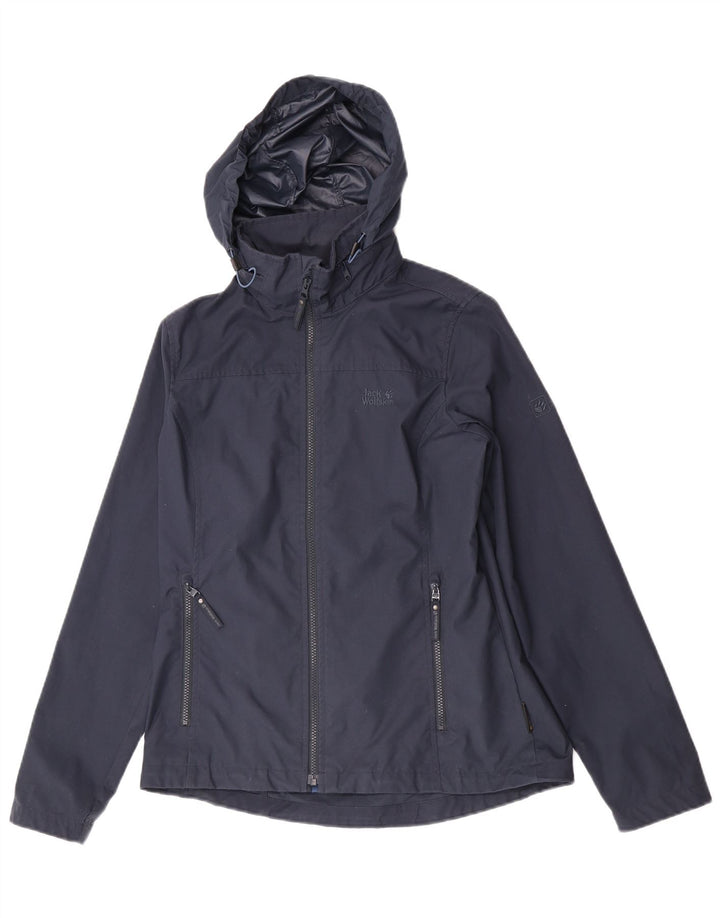 Jack Wolfskin Dame Hætte vindjakke jakke UK 12 Medium Navy Blue