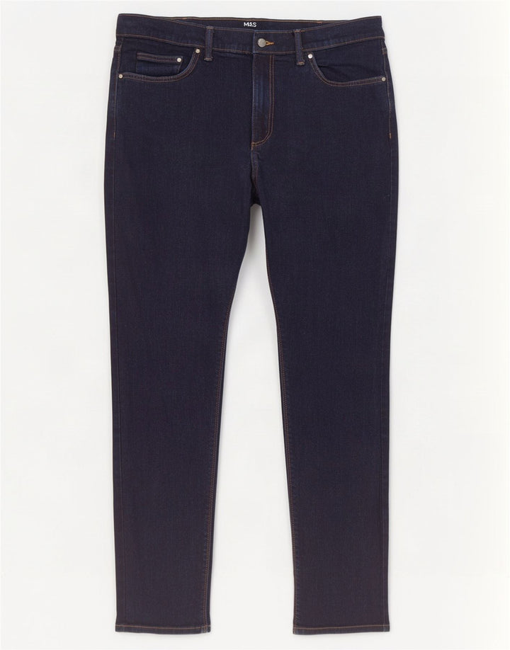 Marks & Spencer Herre Slim Jeans W36 L31 Marineblå Bomuld