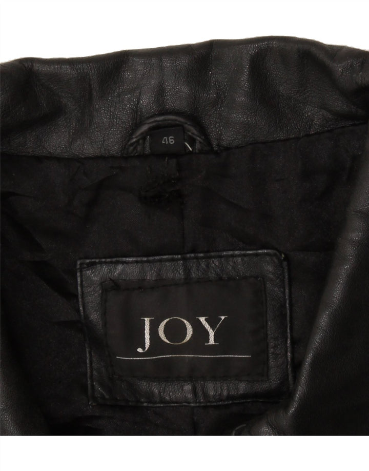 JOY Mens Leather Coat UK 46 3XL Black Leather Vintage Joy and Second-Hand Joy from Messina Hembry 