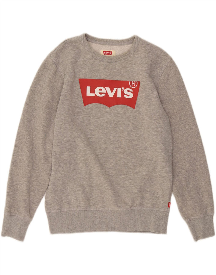 LEVI'S drenge grafisk sweatshirt trøje 12-13 år grå bomuld