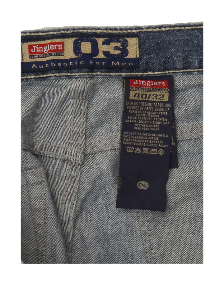 JINGLERS Mens Straight Jeans W40 L32 Blue Cotton Vintage Jinglers and Second-Hand Jinglers from Messina Hembry 