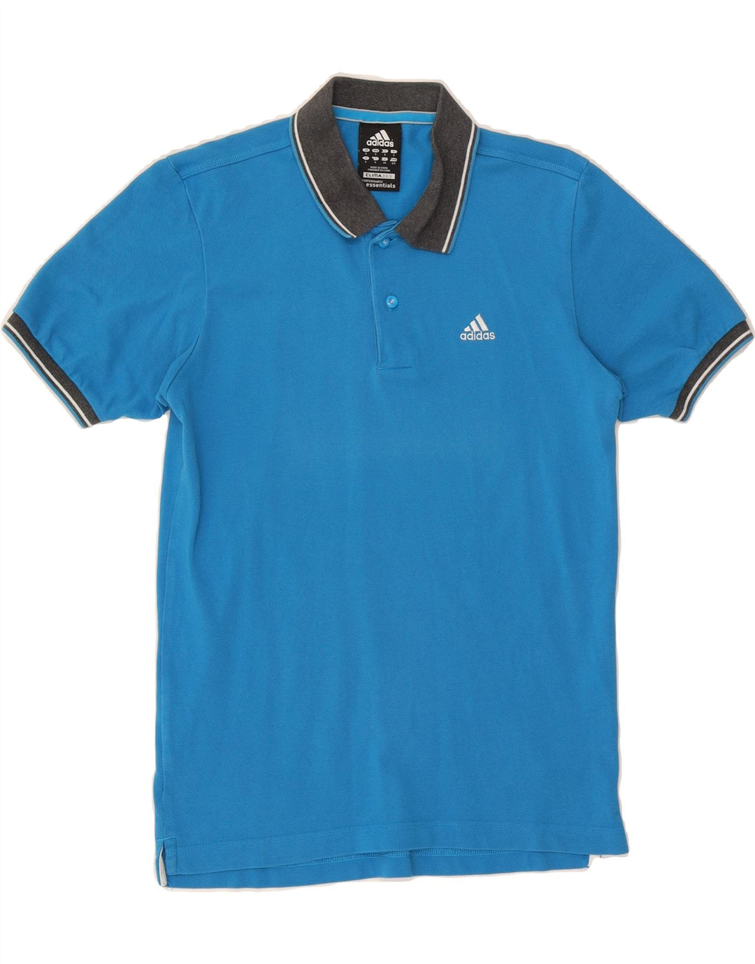 ADIDAS Mens Clima 365 Polo Shirt Small Blue Cotton Vintage Adidas and Second-Hand Adidas from Messina Hembry 