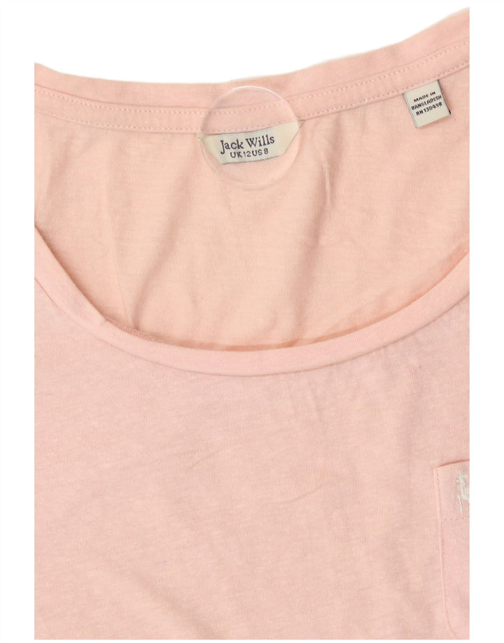 Jack Wills Dame T-Shirt Top UK 12 Medium Pink Polyester