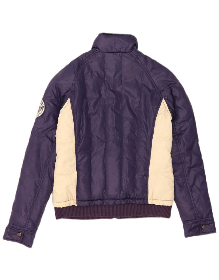 Gaudi Dame Polstret Jakke IT 42 Medium Navy Blue Colourblock Polyester