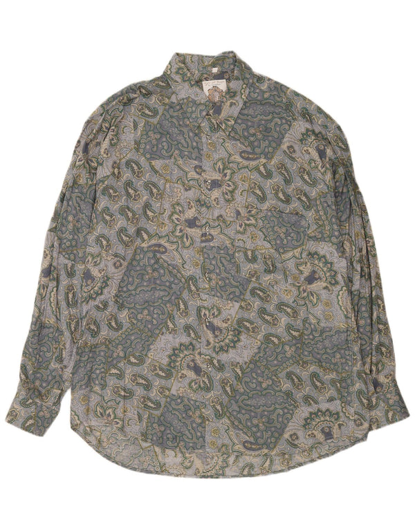 Gandolfi Herreskjorte XL Grå Paisley Viscose