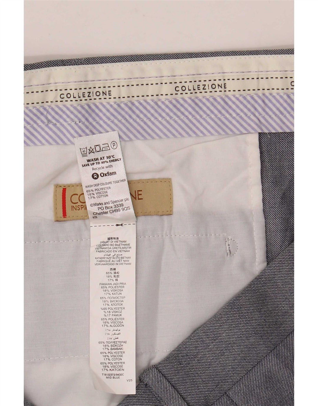 Marks & Spencer Straight Chino-bukser til mænd W44 L29 Grå polyester