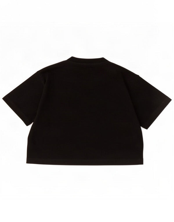 Champion Womens Crop Graphic T-Shirt Top UK 16 Large Black Cotton