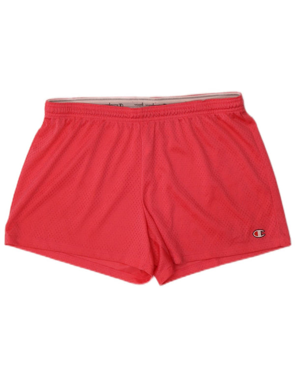 Champion Womens Sports Shorts UK 16 Large Pink Polyester