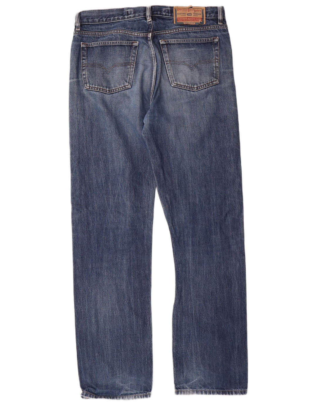 DIESEL Straight Jeans til mænd W34 L33 Blue Cotton Classic