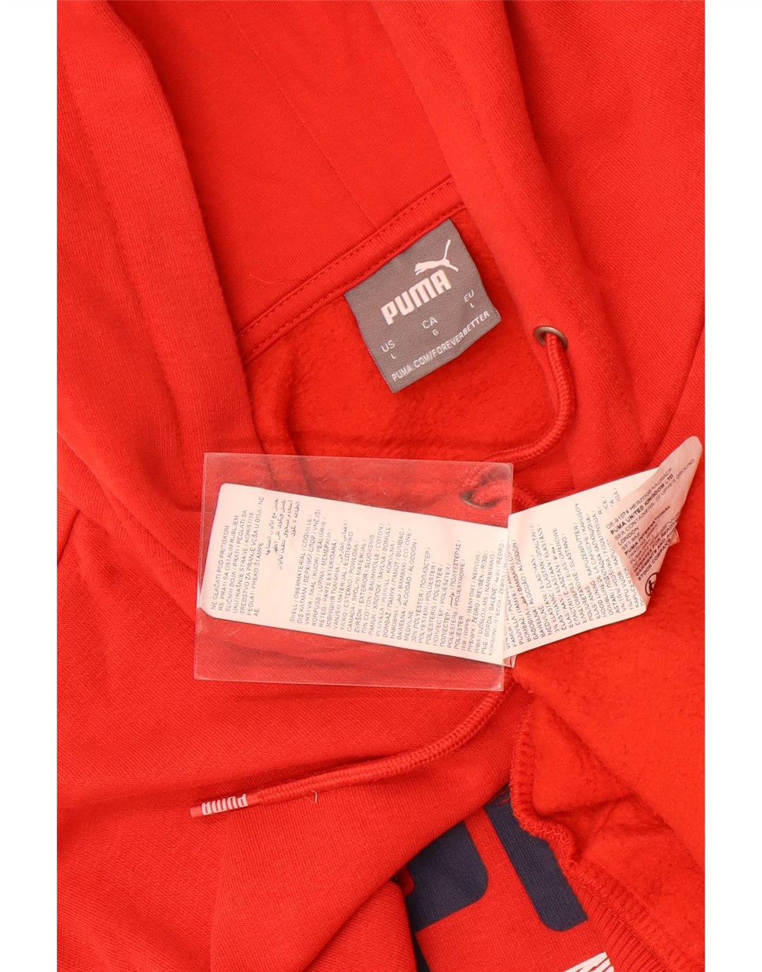 Puma Grafisk hættetrøje til mænd, stor rød bomuld