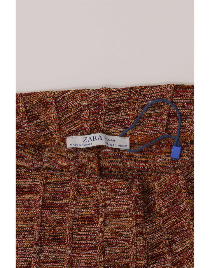 Zara Dame Capri Træningsdragt Bukser UK 14 Large Multicolored Flecked