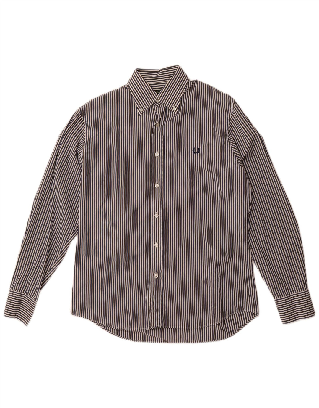 Fred Perry Herre Slim Fit skjorte Medium marineblå nålestribet bomuld