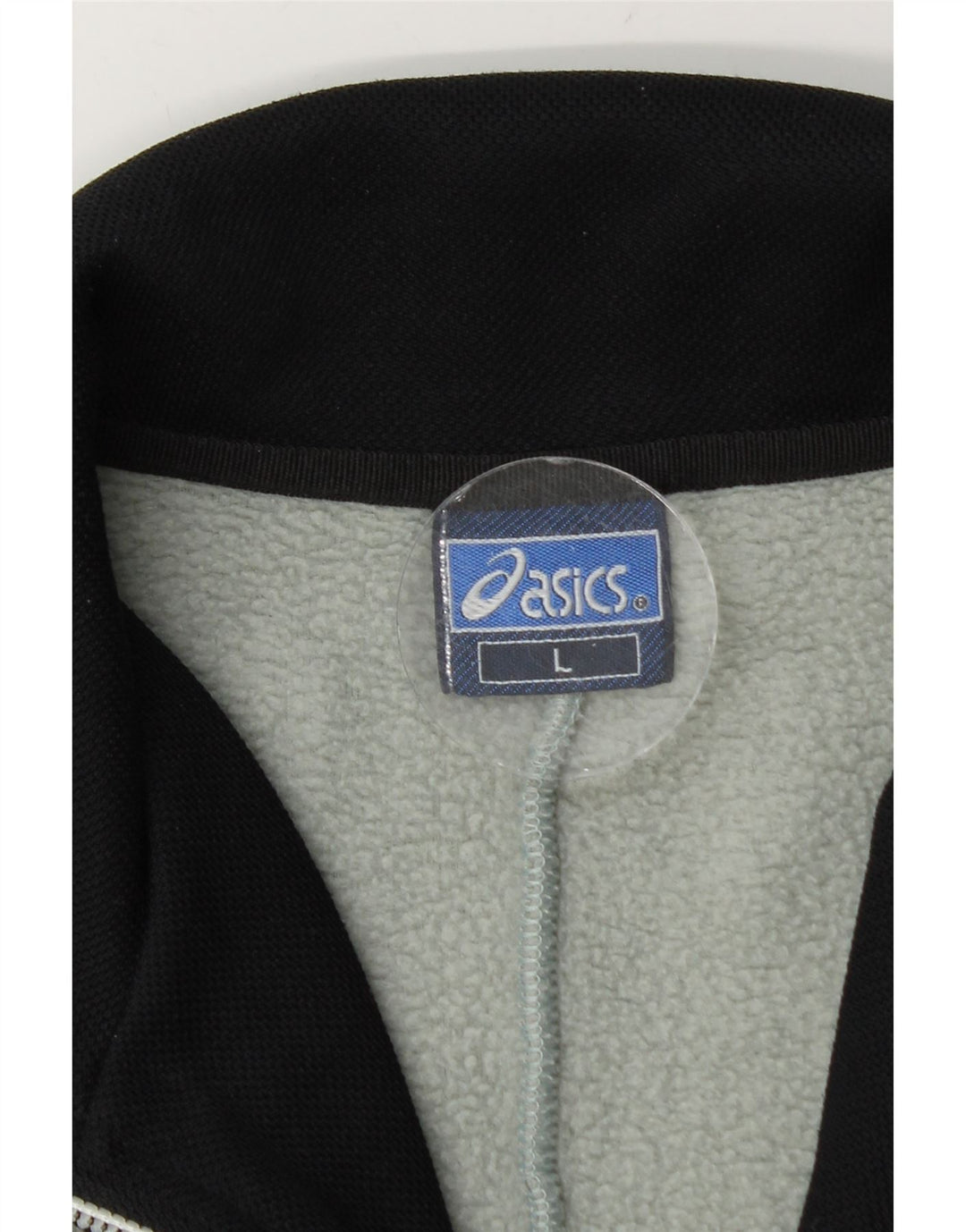 Asics Fleece Jumper med lynlås til mænd, stor grøn farveblok