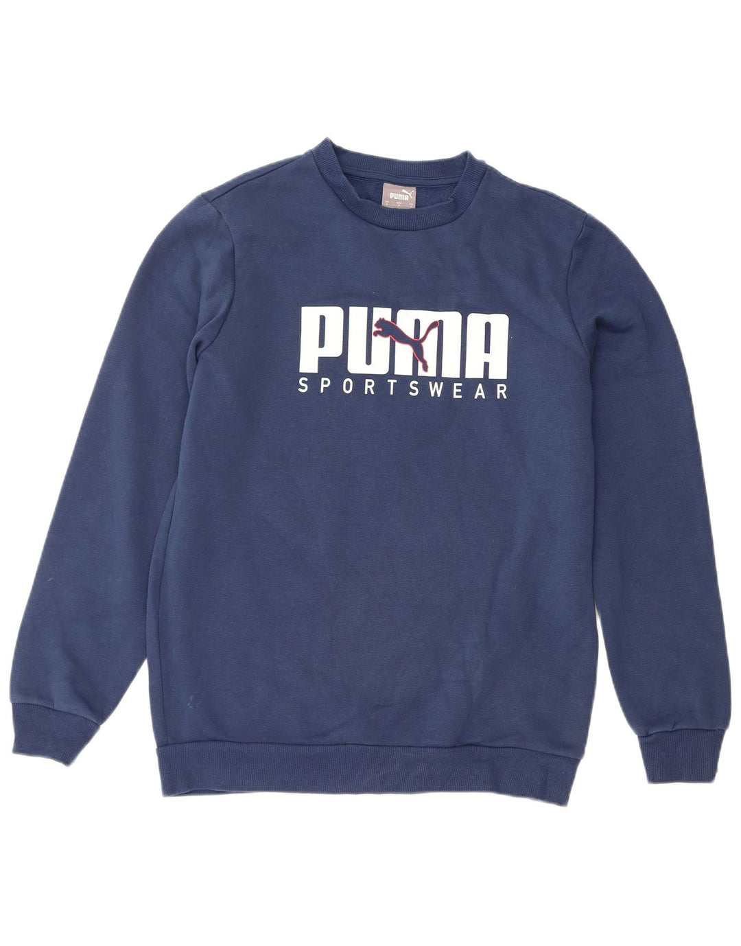 Puma grafisk sweatshirt til mænd, lille marineblå bomuld
