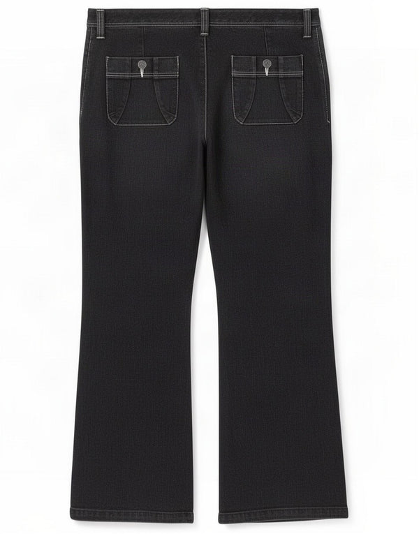 Eddie Bauer Petite Straight Jeans til kvinder US 12 Large W34 L29 Grey Cotton