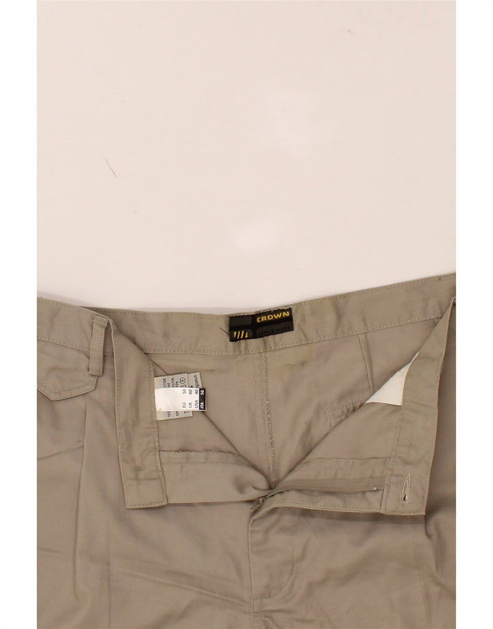 CROWN Mens Pegged Chino Shorts W40 XL  Beige Polyester Vintage Crown and Second-Hand Crown from Messina Hembry 