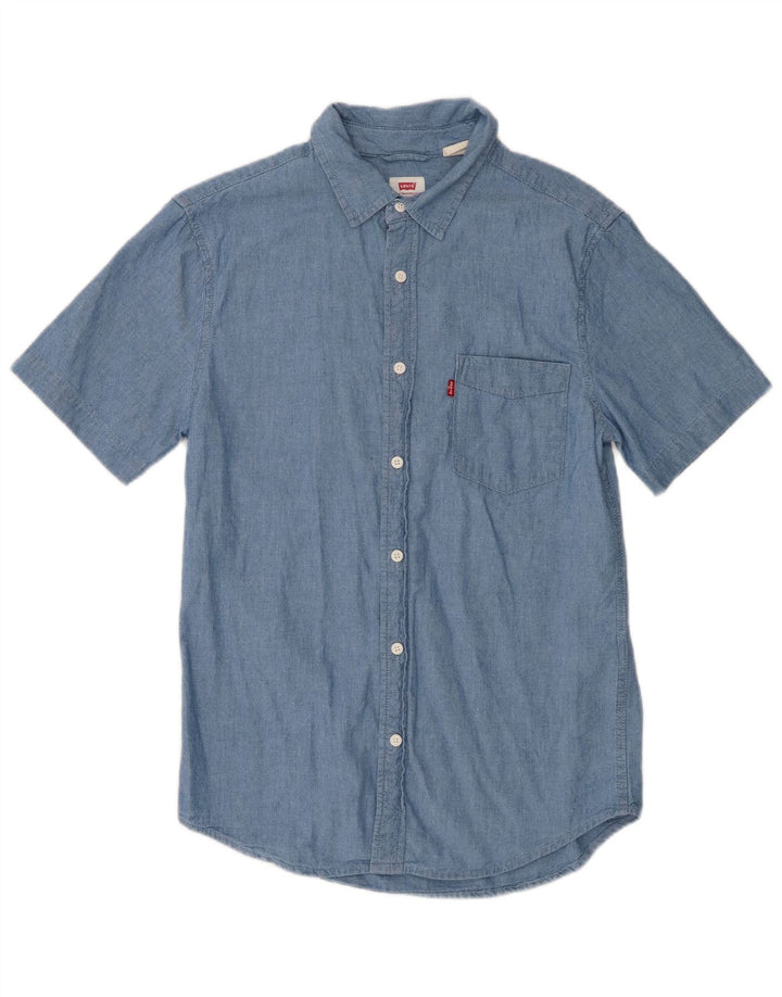 Levi's Standard kortærmet skjorte til mænd, lille blå bomuld
