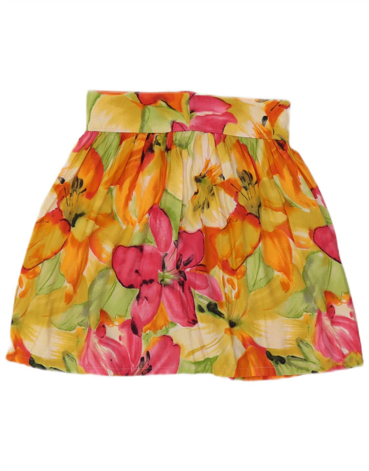 Vintage Kvinders Mini Wrap Nederdel Medium W28 Multicolored Floral