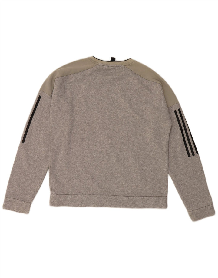Adidas Herre Sweatshirt Jumper Small Grå Colourblock Bomuld