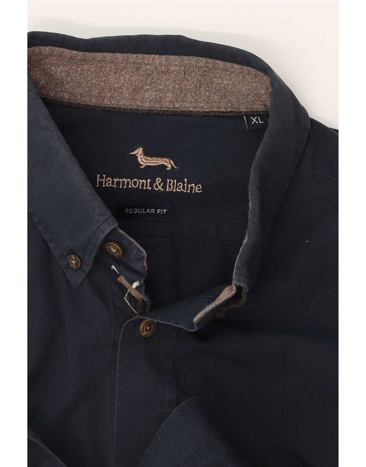 Harmont & Blaine herre Regular Fit skjorte XL marineblå