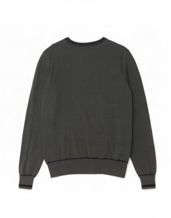 Zara Herre grafisk V-hals sweater mellemgrå