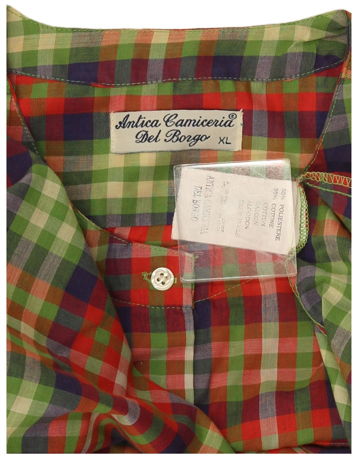 Antica Camiceria Dame Pullover Shirt UK 18 XL Flerfarvet ternet