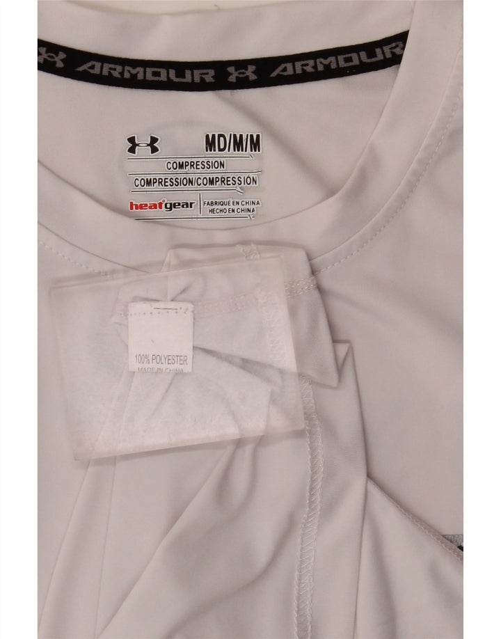 Under Armour Herre Heat Gear Grafisk T-Shirt Top Medium White Polyester