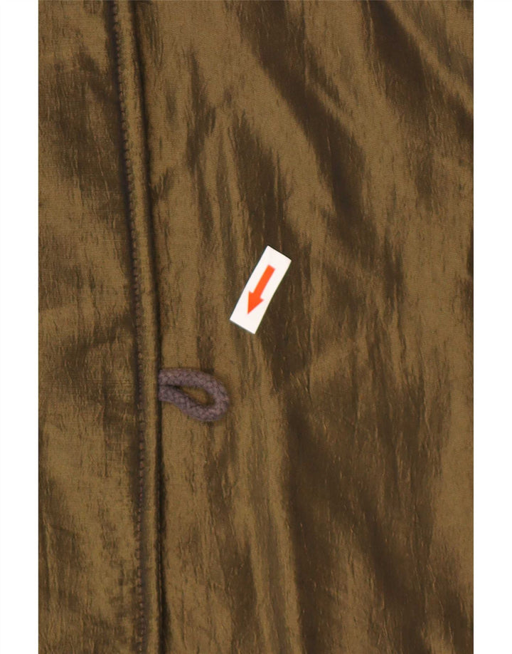 Vintage oversize parkajakke med hætte til kvinder UK 14 Medium Khaki Polyester