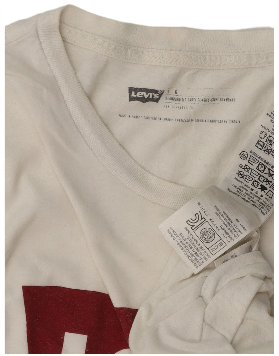 Levi's Herre Standard Fit Grafisk T-Shirt Top Stor hvid Bomuld